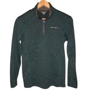 Eddie Bauer | Green Men’s 1/4 Zip Fleece Lined Top S